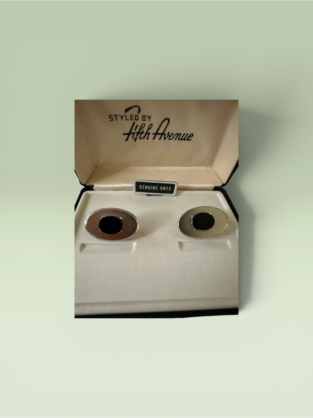 NEW- Styled by Fifth Avenue Genuine Onyx Cufflinks - Black Onyx